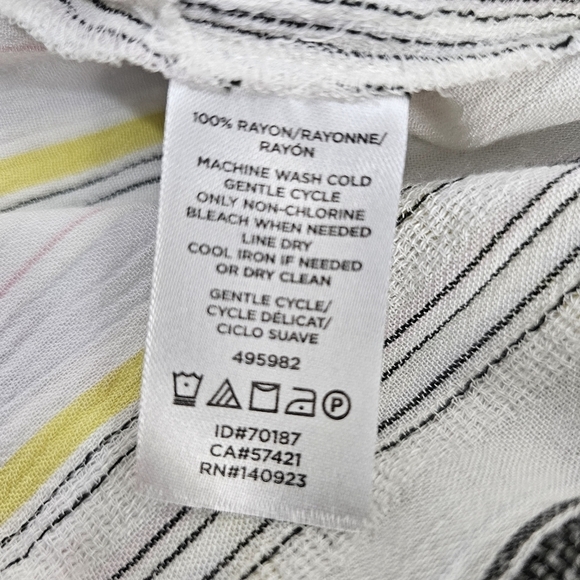 LOFT Beach Faux Wrap Maxi Dress L Rainbow Stripe Boho Summer Vacation - Picture 6 of 10